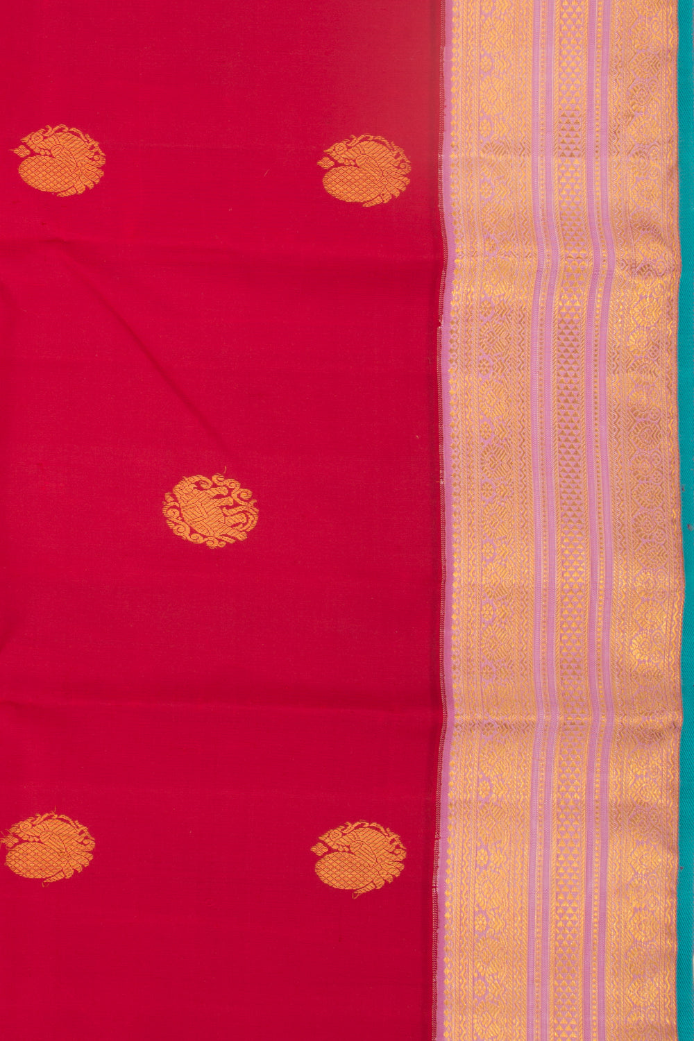 Kanchipuram Silk Butta Red Saree