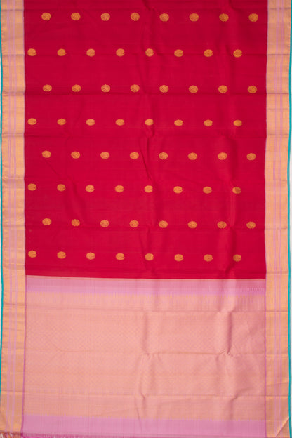 Gadwal Silk Butta Red Saree