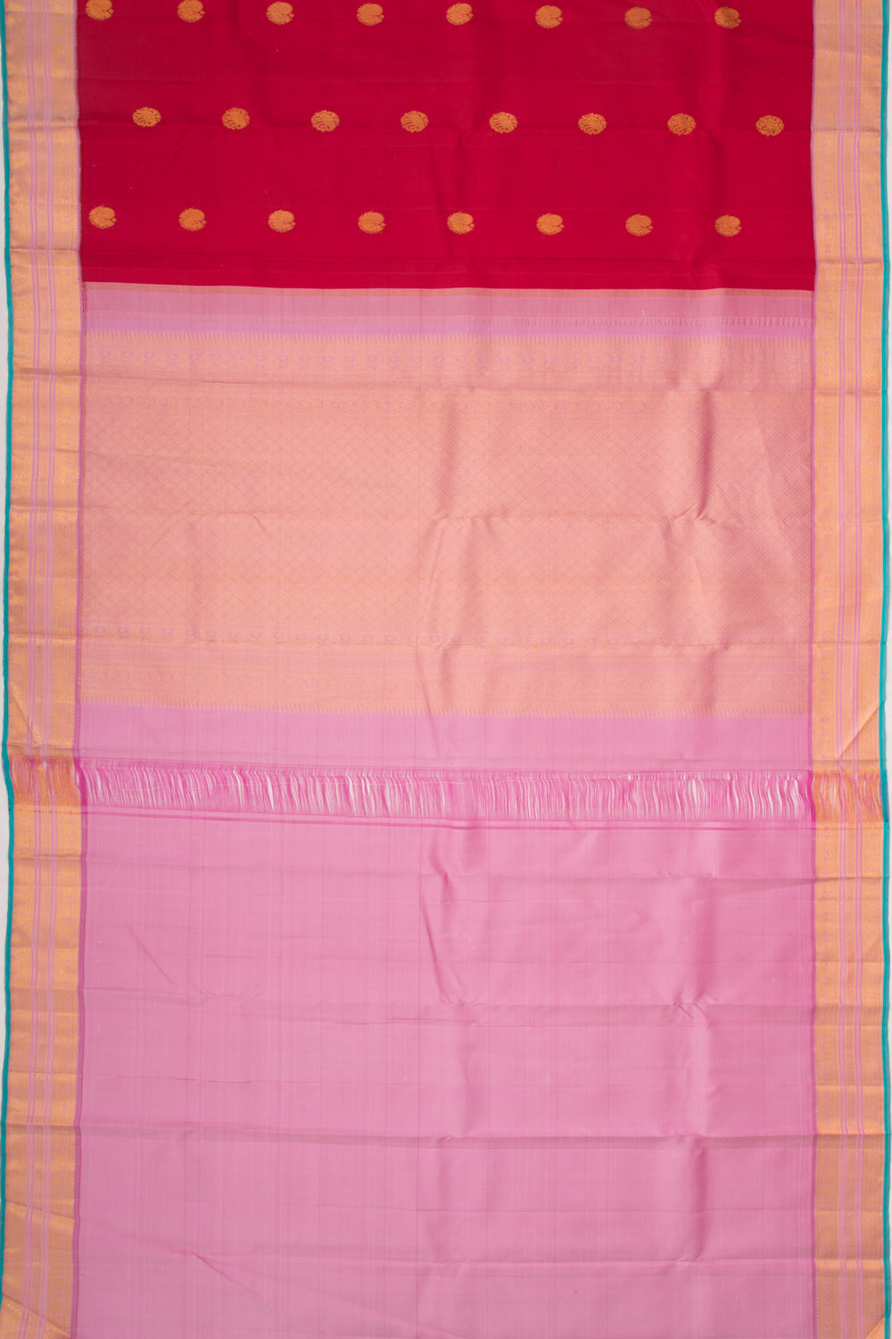 Kanchipuram Silk Butta Red Saree