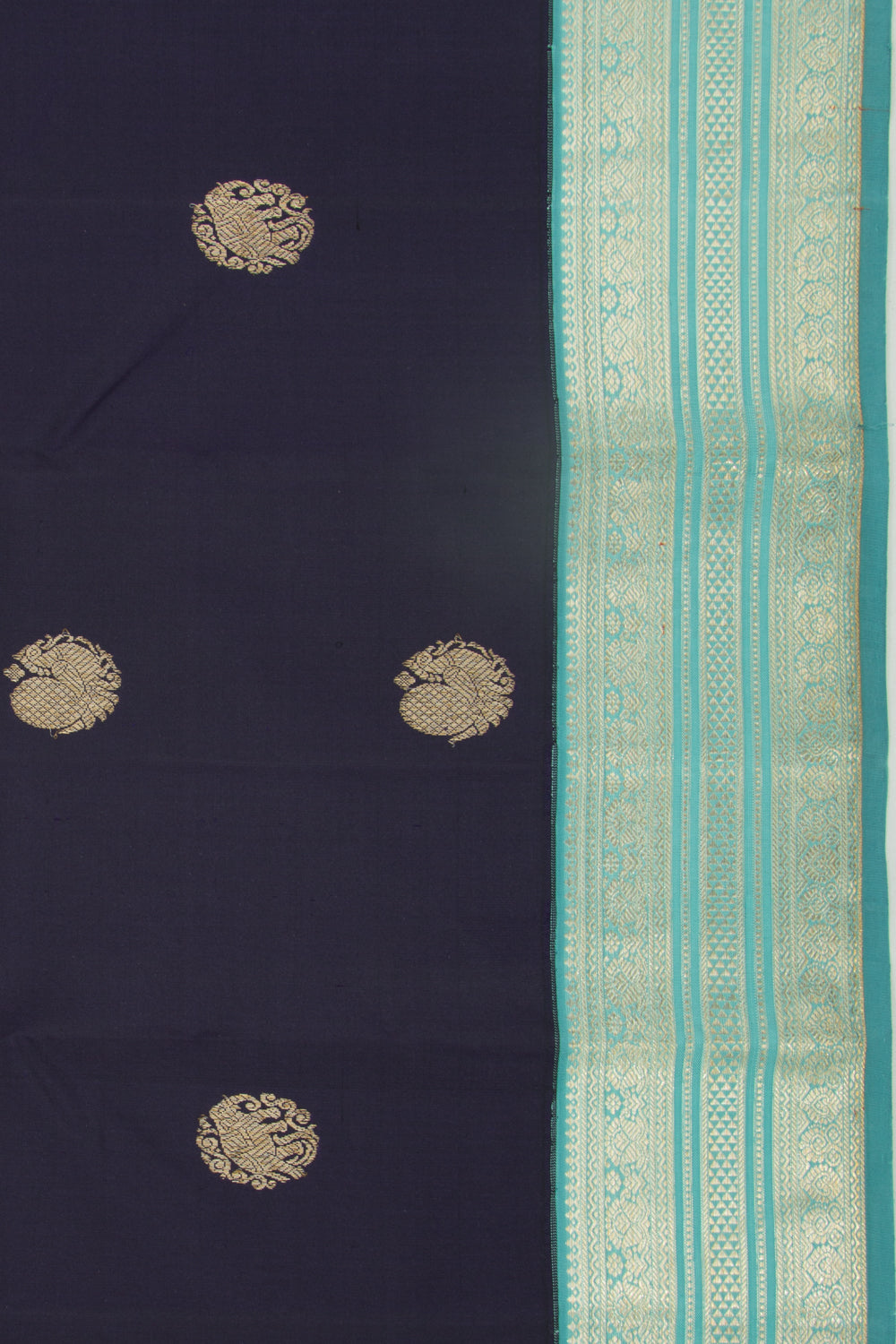 Kanchipuram Silk Butta Dark Blue Saree