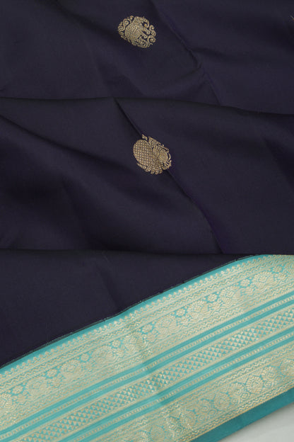 Kanchipuram Silk Butta Dark Blue Saree