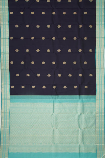 Gadwal Silk Butta Dark Blue Saree