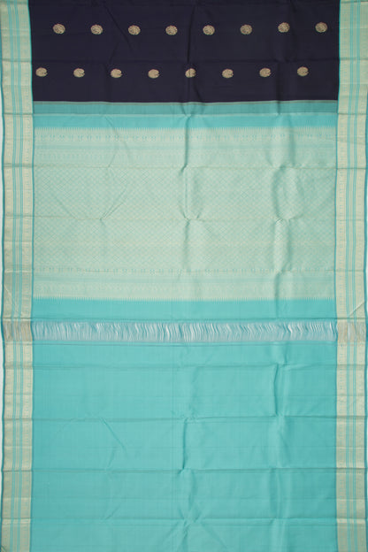 Kanchipuram Silk Butta Dark Blue Saree