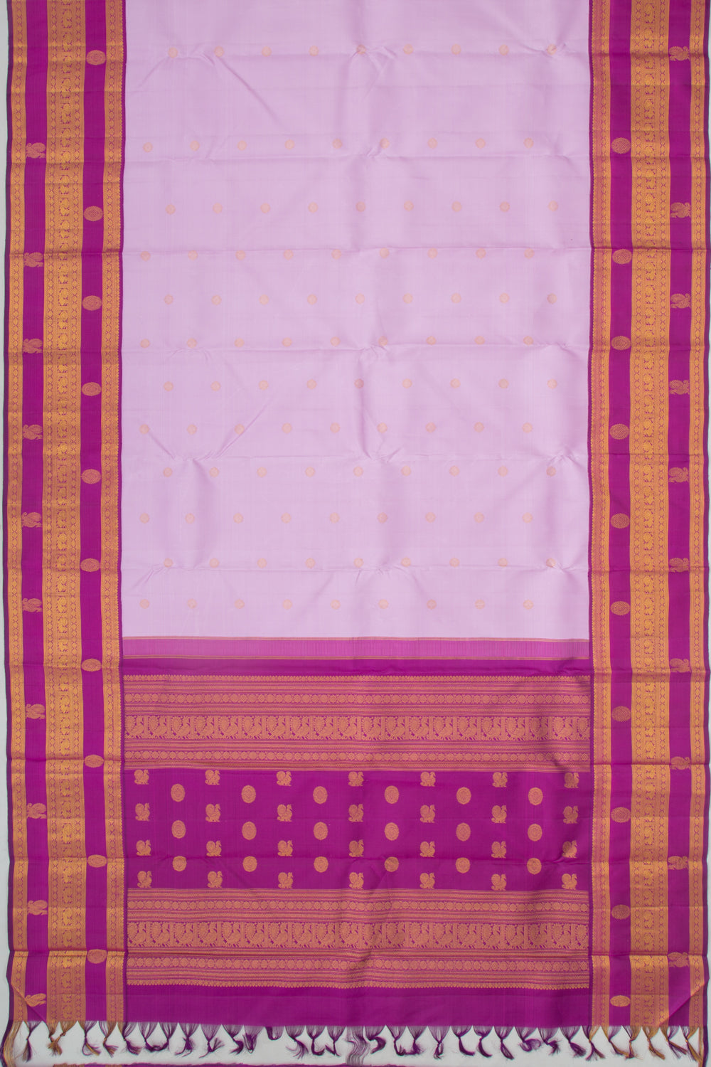 Gadwal Silk Butta Lavender Saree