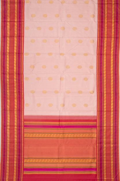 Gadwal Silk Butta Peach Saree