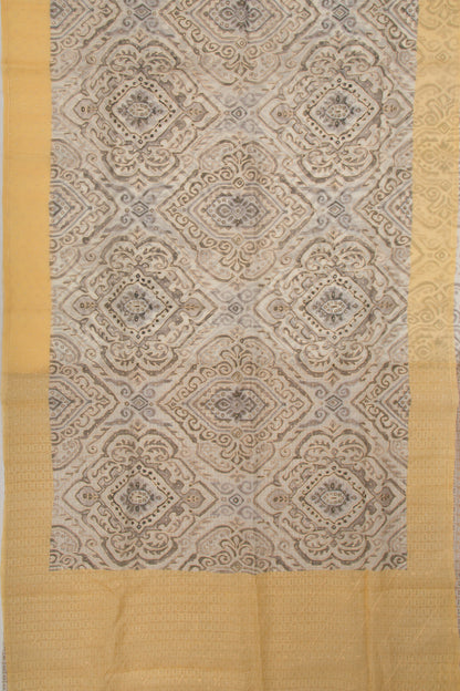 Organza Printed Cream Saree