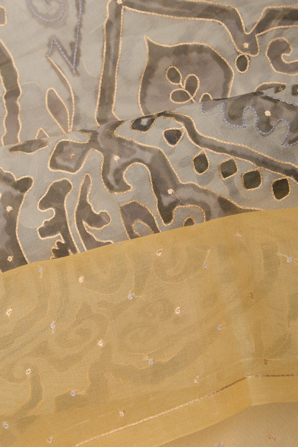 Organza Printed Cream Saree