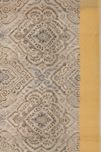 Organza Printed Cream Saree