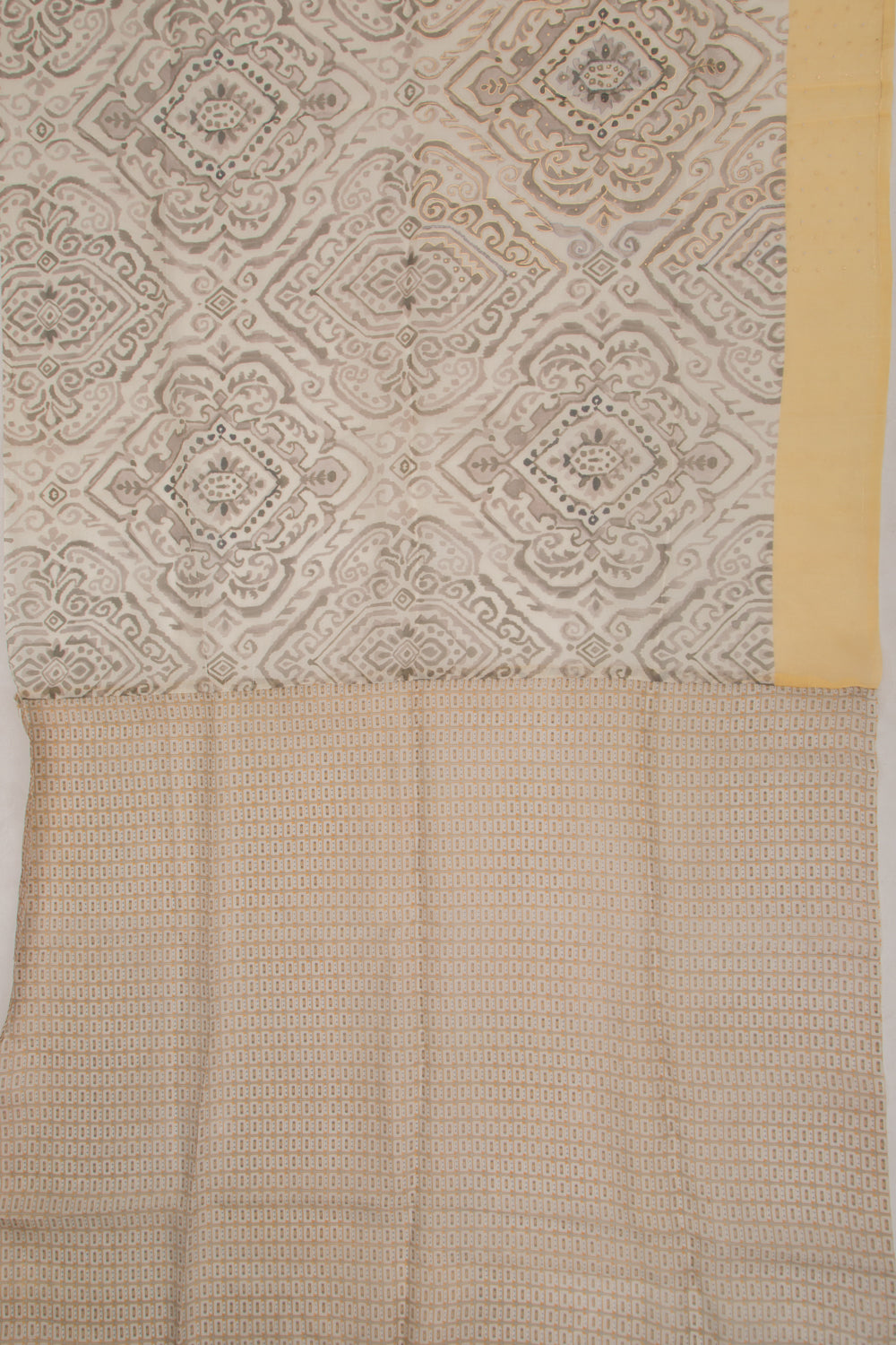 Organza Printed Cream Saree
