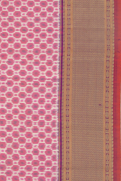 Kanchipuram Silk Ikat Pink Saree