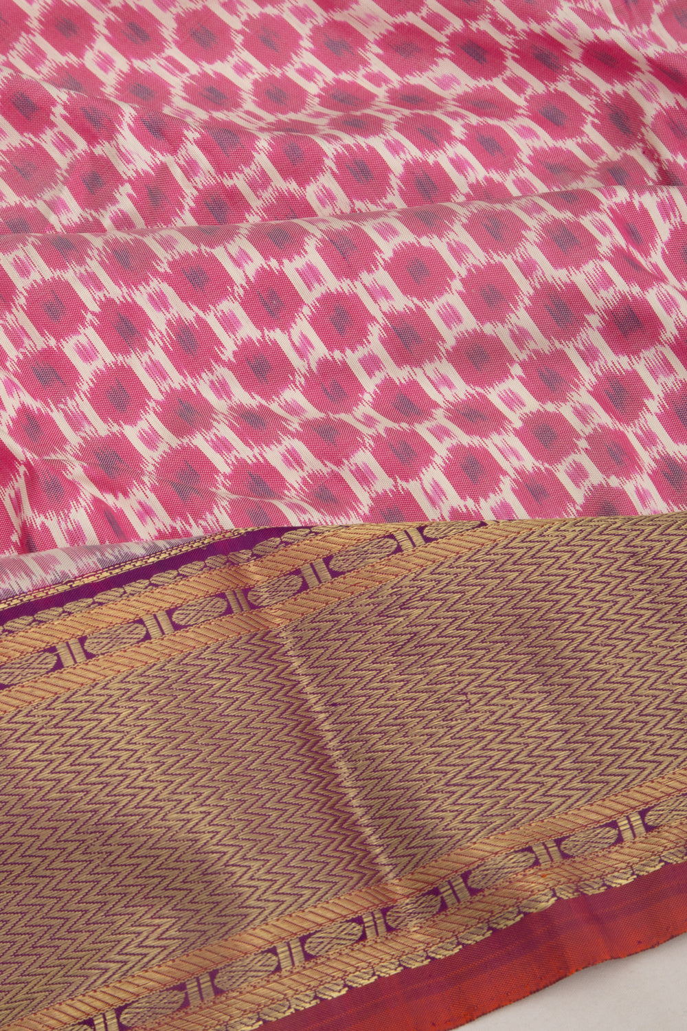 Kanchipuram Silk Ikat Pink Saree