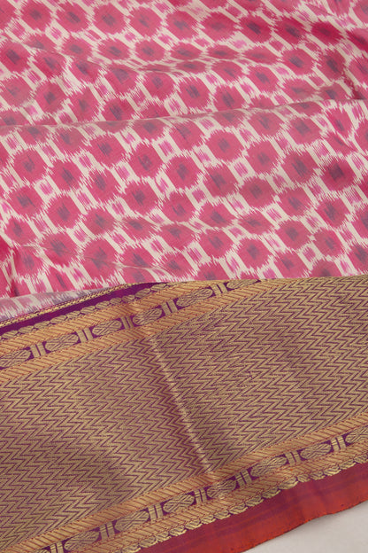 Kanchipuram Silk Ikat Pink Saree