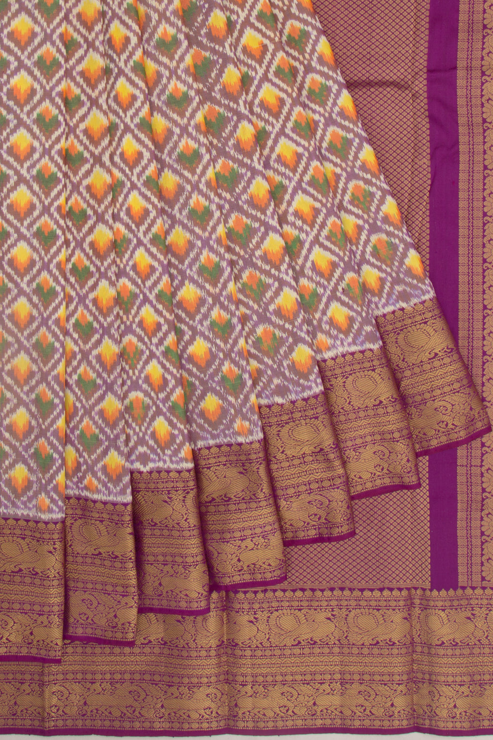 Kanchipuram Silk Ikat Purple Saree