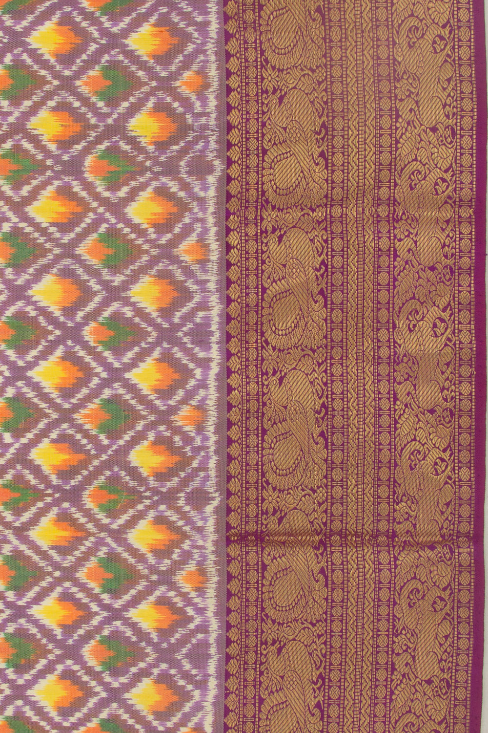 Kanchipuram Silk Ikat Purple Saree