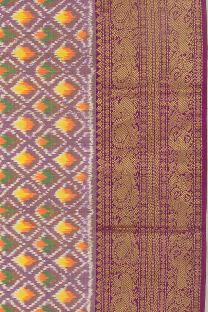 Kanchipuram Silk Ikat Purple Saree
