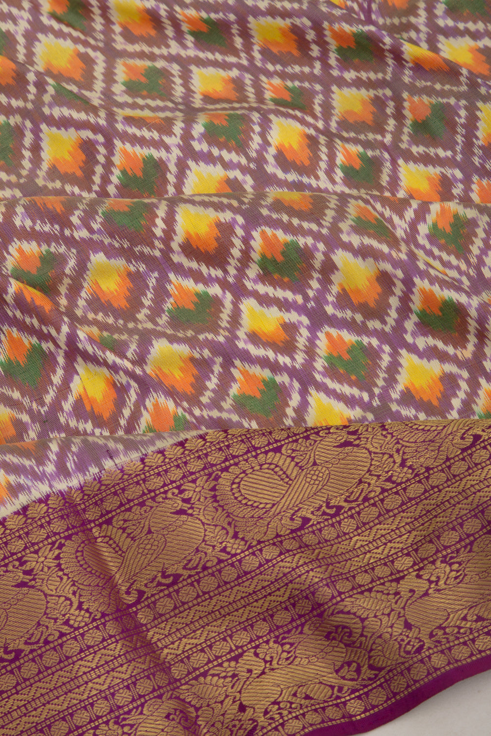 Kanchipuram Silk Ikat Purple Saree