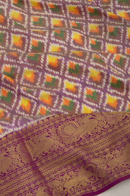 Kanchipuram Silk Ikat Purple Saree