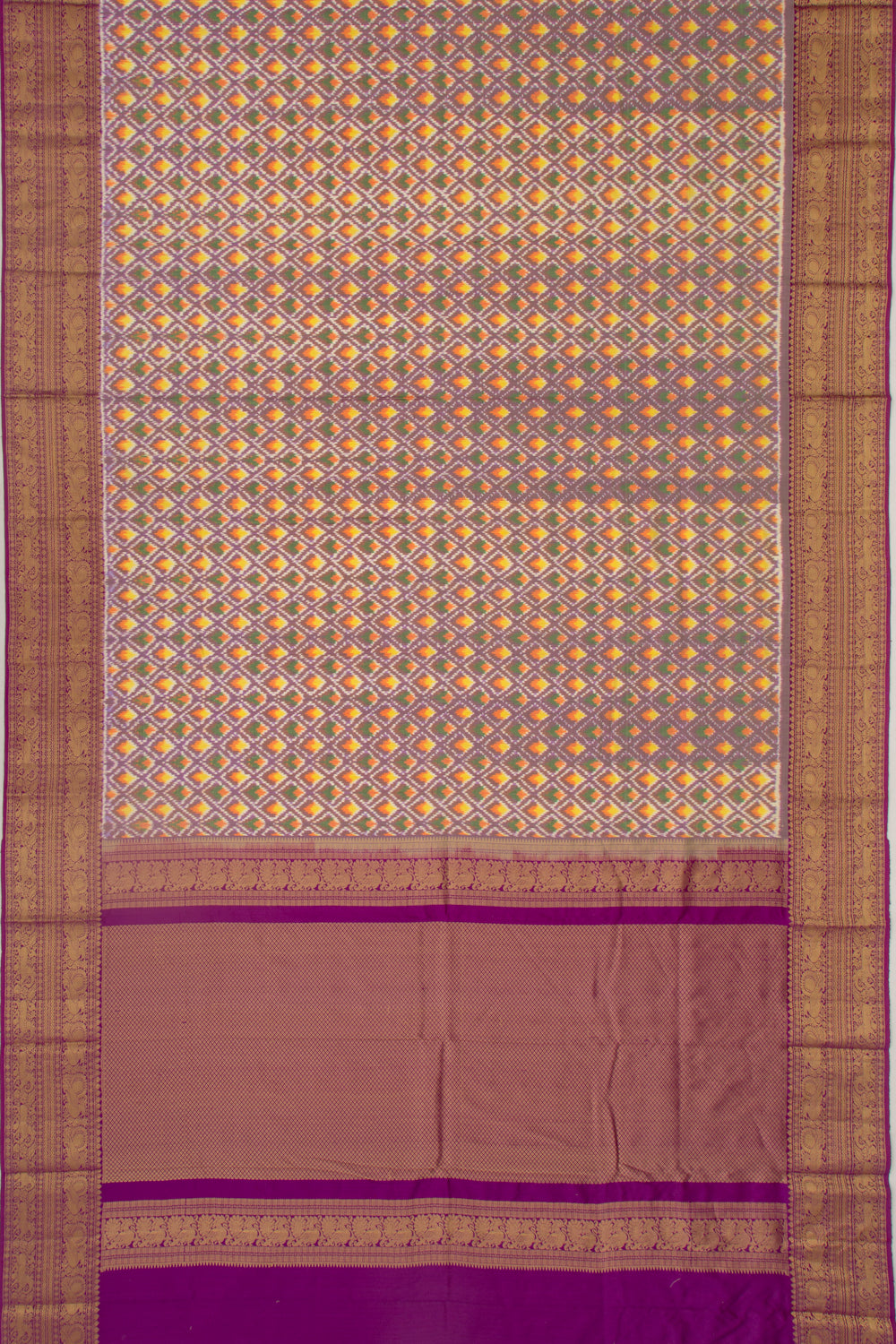 Kanchipuram Silk Ikat Purple Saree