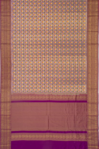 Kanchipuram Silk Ikat Purple Saree