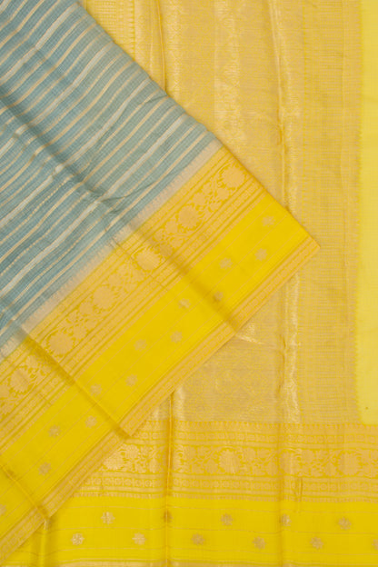Kota Soft Silk Horizontal Lines Grey Saree