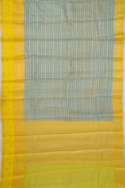 Kota Soft Silk Horizontal Lines Grey Saree