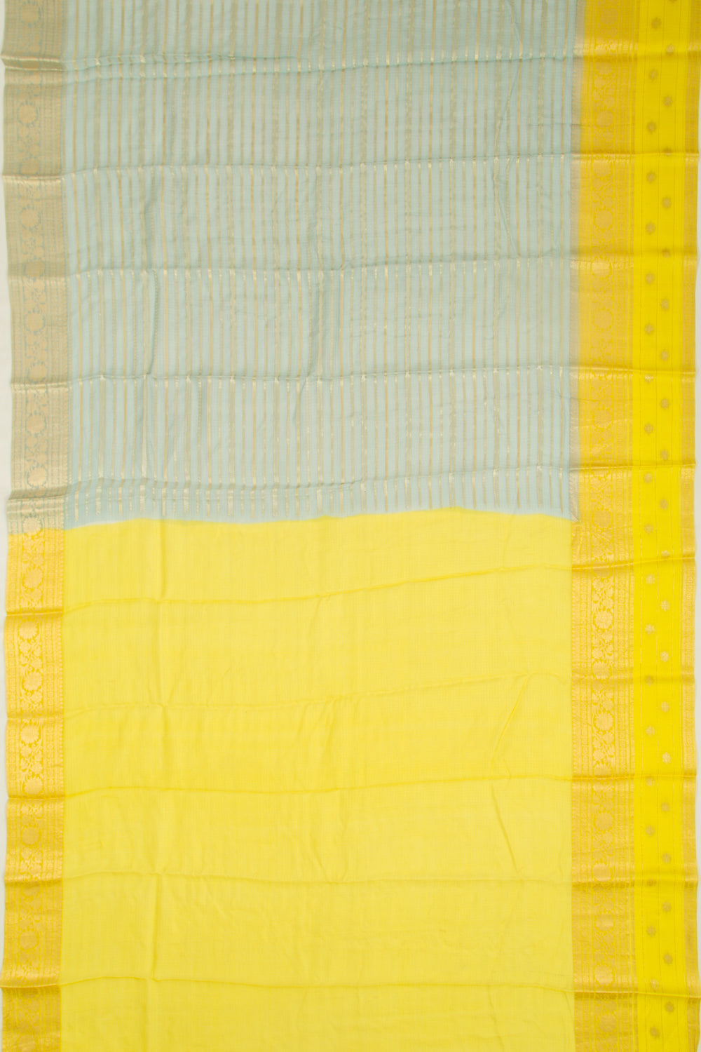 Kota Soft Silk Horizontal Lines Grey Saree
