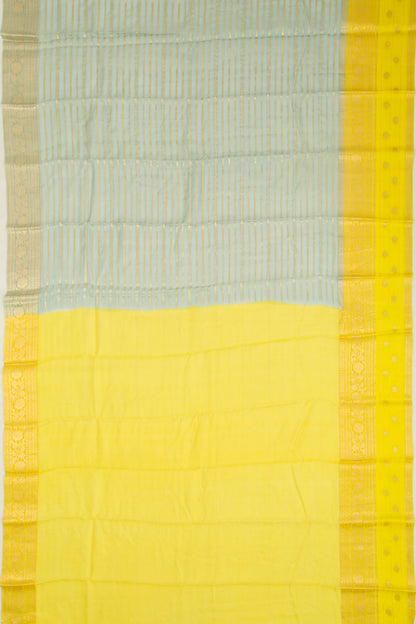 Kota Soft Silk Horizontal Lines Grey Saree