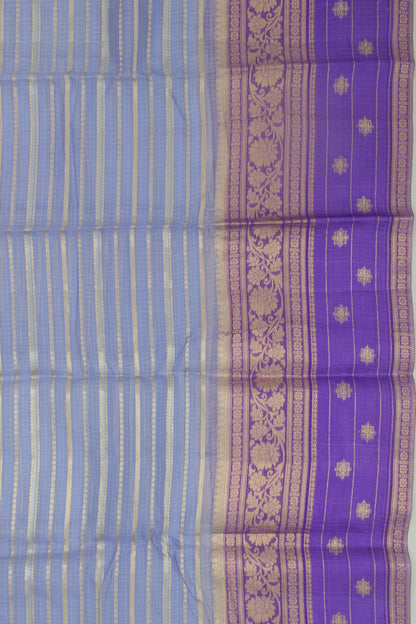 Kota Soft Silk Horizontal Lines Pastel Blue Saree