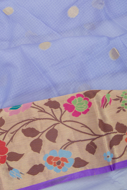 Kota Soft Silk Butta Polka Dot Butta Pastel Blue Saree