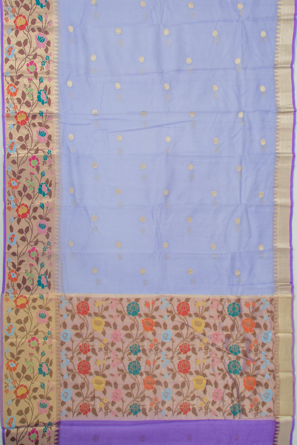 Kota Soft Silk Butta Polka Dot Butta Pastel Blue Saree