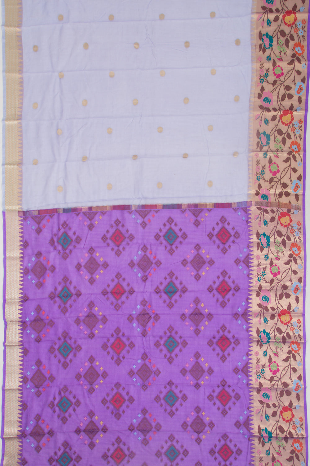Kota Soft Silk Butta Polka Dot Butta Pastel Blue Saree