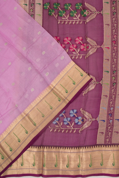 Kota Soft Silk Butta Lavender Saree