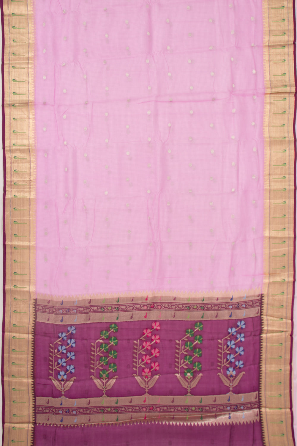 Kota Soft Silk Butta Lavender Saree