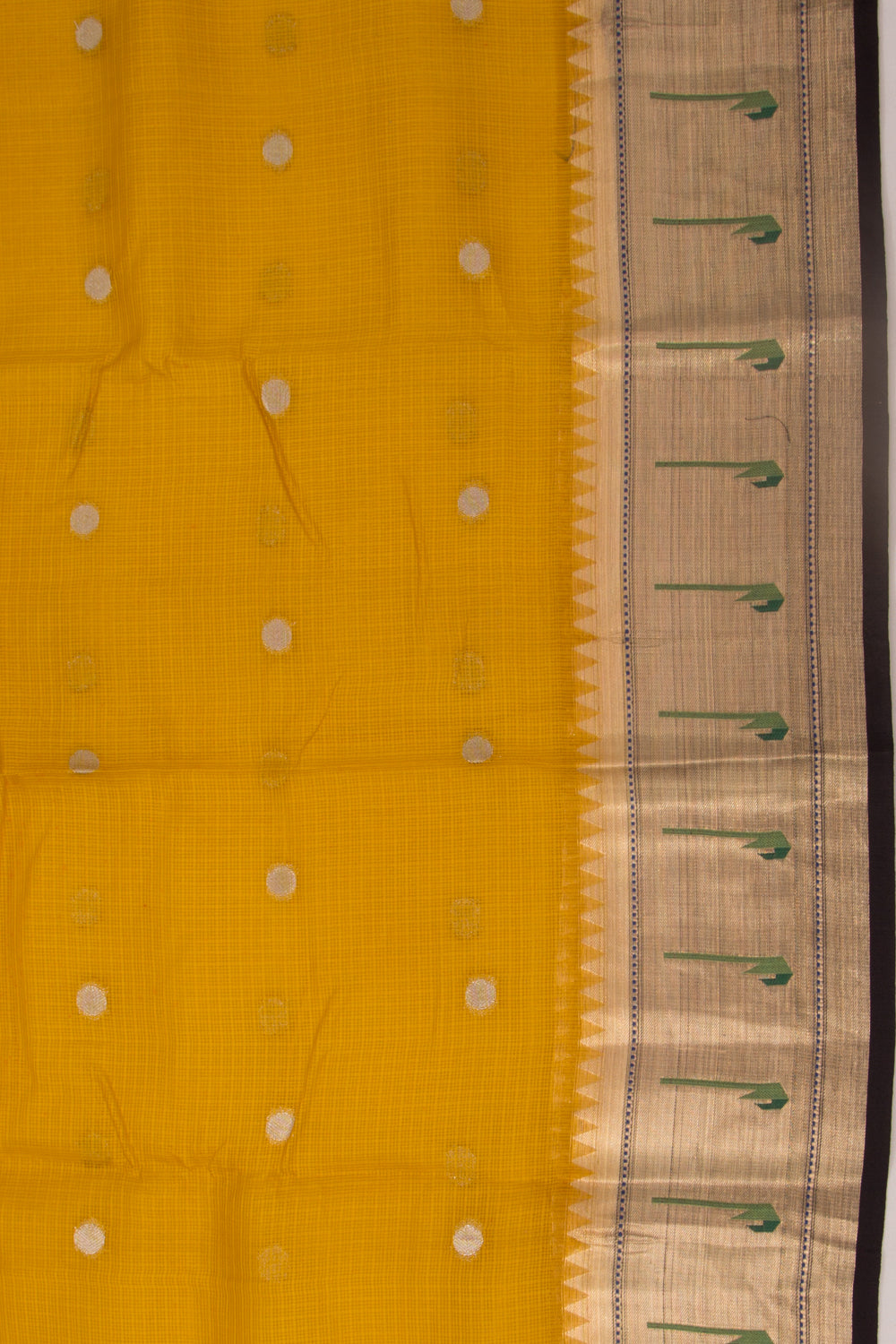 Kota Soft Silk Butta Mustard Yellow Saree