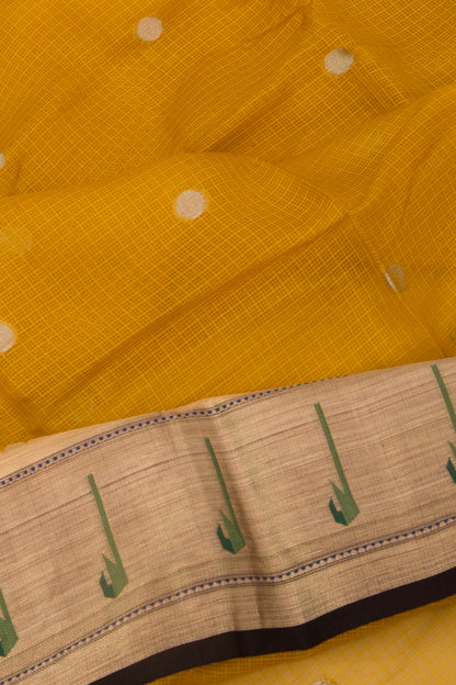 Kota Soft Silk Butta Mustard Yellow Saree