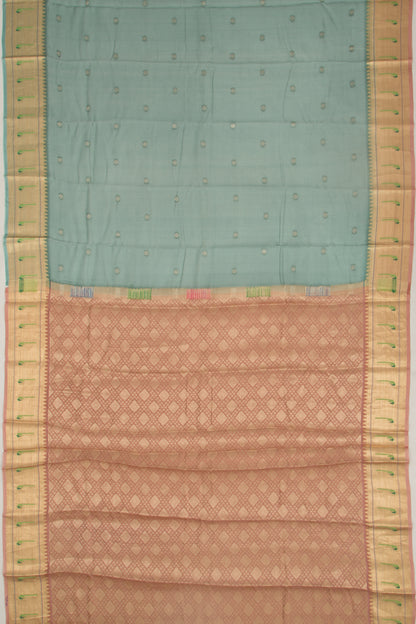 Kota Soft Silk Butta Teal Blue Saree