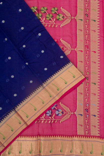 Kota Soft Silk Butta Dark Blue Saree