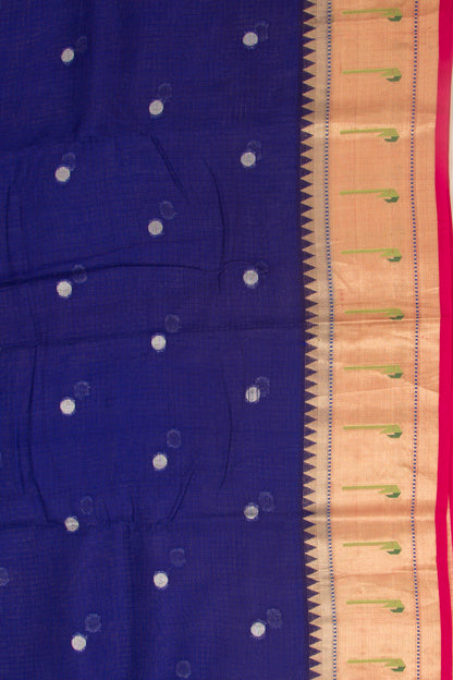 Kota Soft Silk Butta Dark Blue Saree