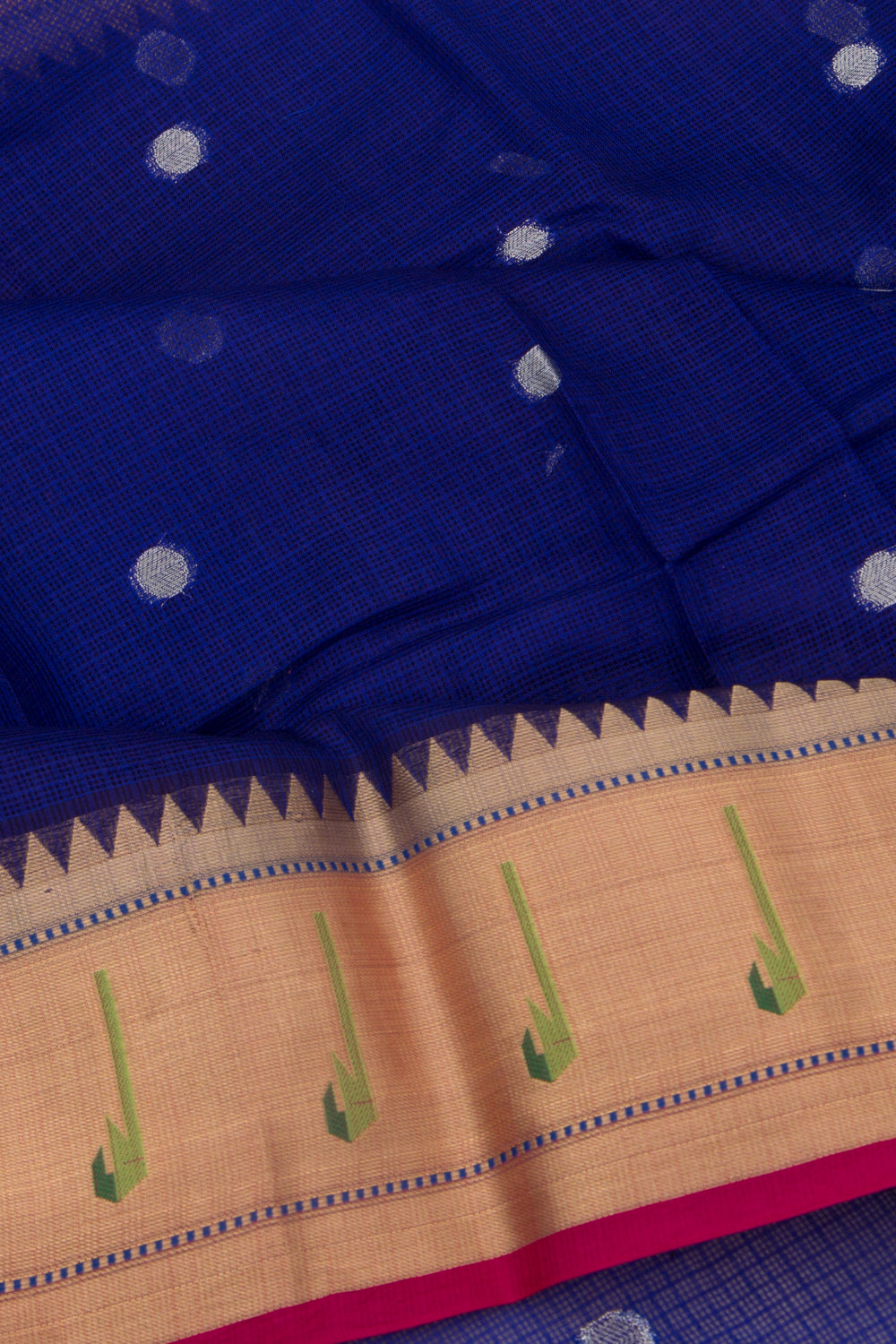 Kota Soft Silk Butta Dark Blue Saree
