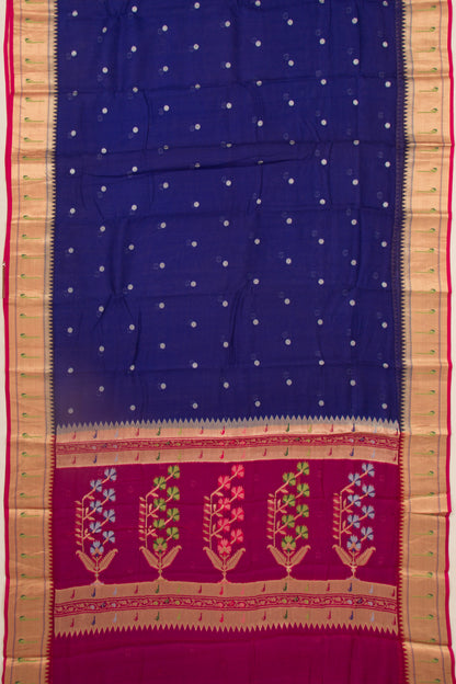 Kota Soft Silk Butta Dark Blue Saree