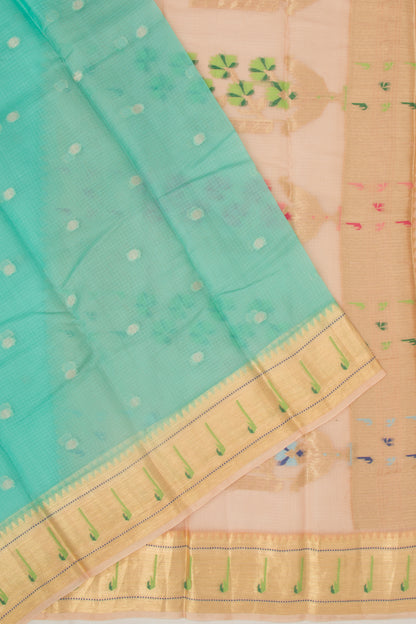 Kota Soft Silk Butta Sea Green Saree