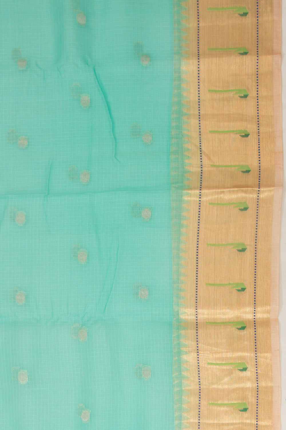 Kota Soft Silk Butta Sea Green Saree