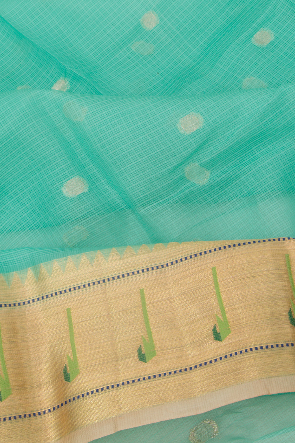 Kota Soft Silk Butta Sea Green Saree