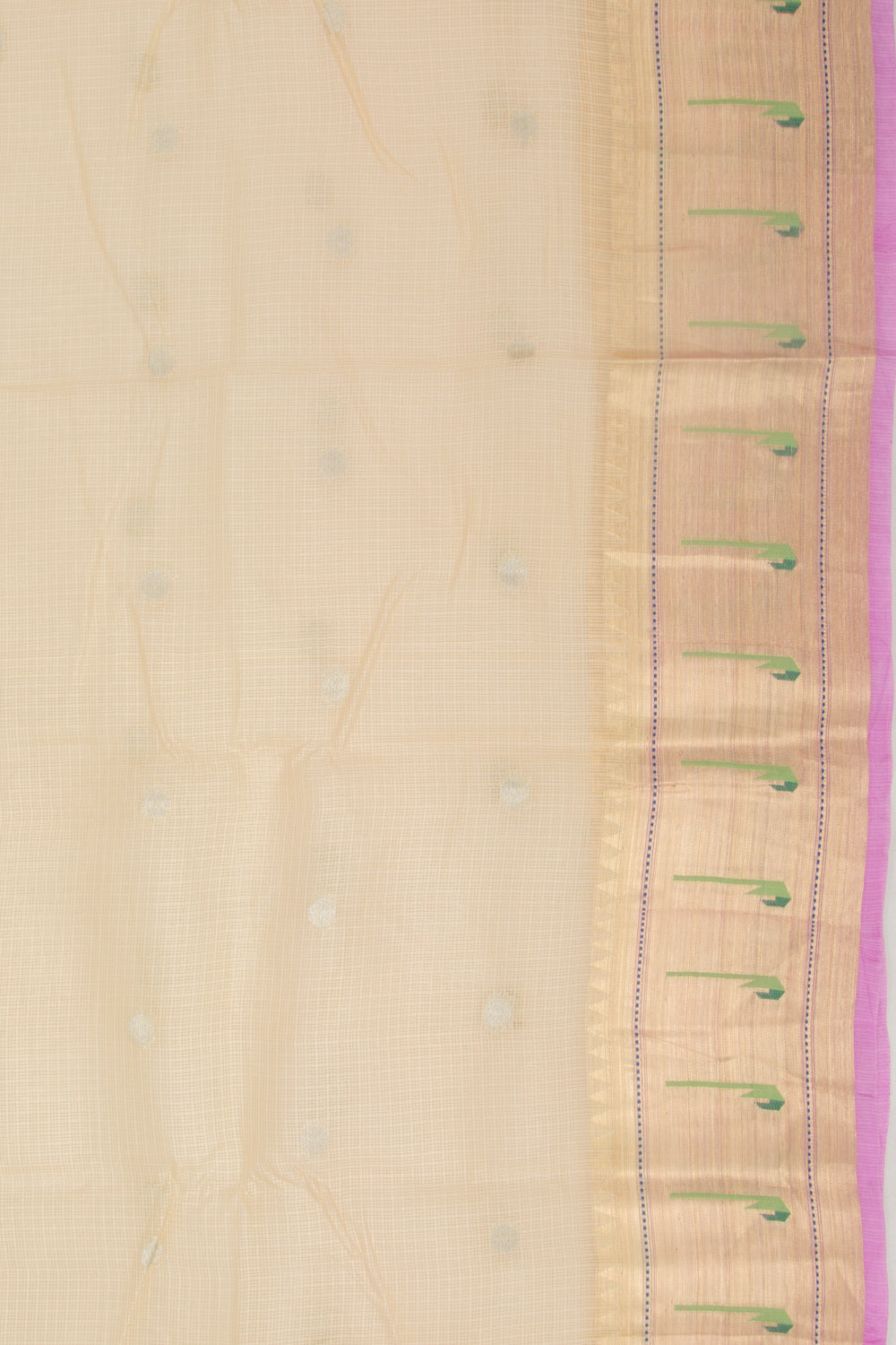 Kota Soft Silk Butta Cream Saree