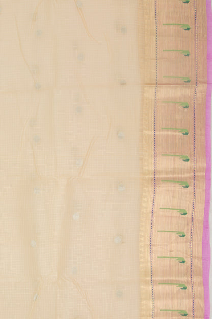 Kota Soft Silk Butta Cream Saree