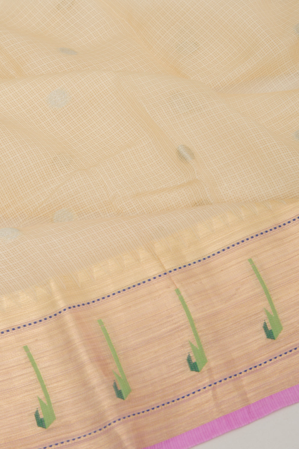 Kota Soft Silk Butta Cream Saree