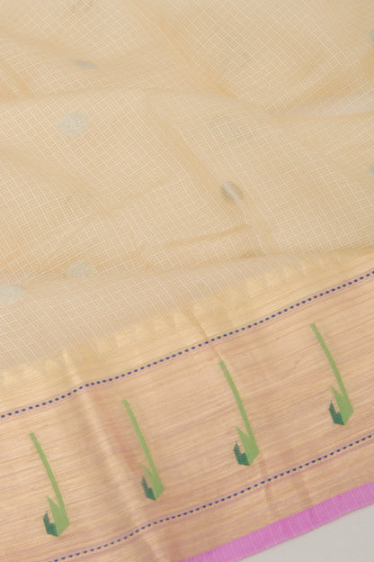 Kota Soft Silk Butta Cream Saree