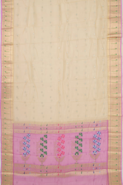 Kota Soft Silk Butta Cream Saree