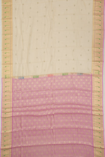 Kota Soft Silk Butta Cream Saree