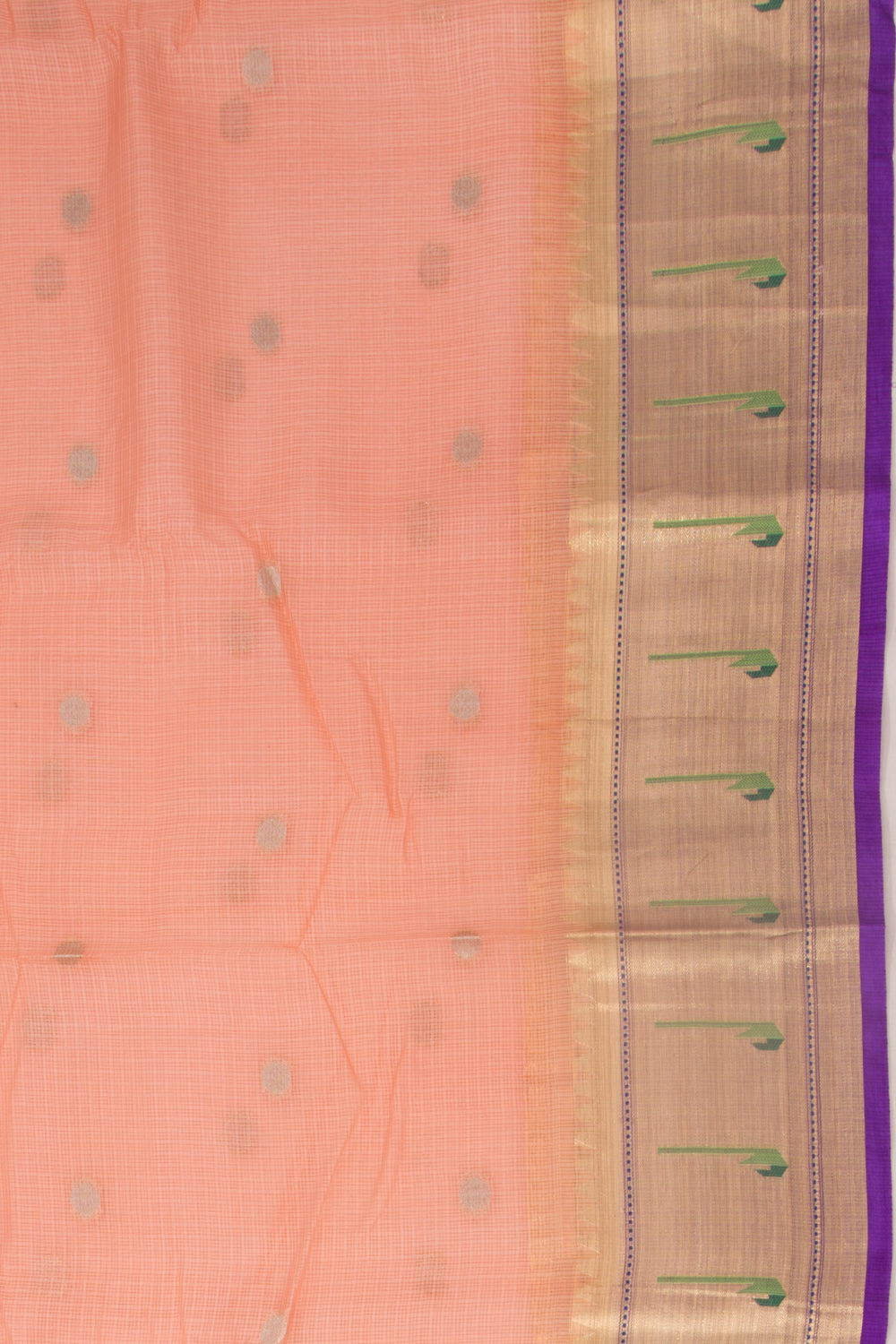 Kota Soft Silk Butta Pastel Orange Saree